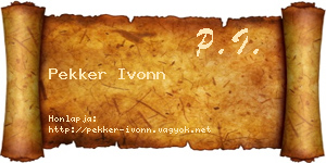 Pekker Ivonn névjegykártya